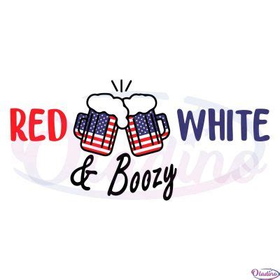 Red White And Boozy Svg Digital File Th Of July Retro Style Svg