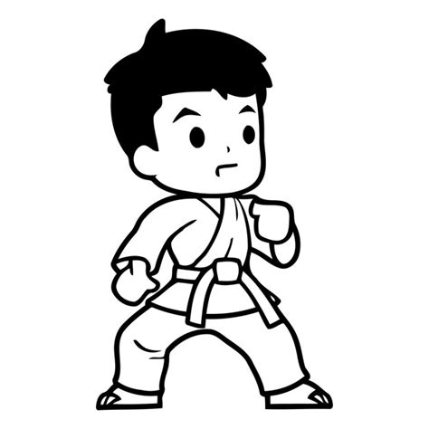 Personnage de taekwondo illustration vectorielle de garçon de karaté de