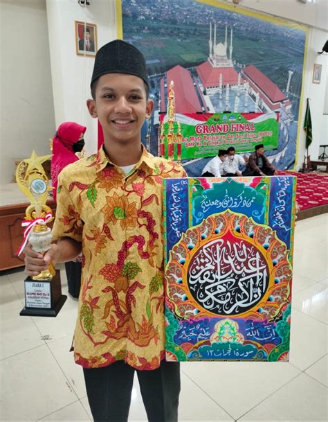 Muhamamad Rafi Gunawan Raih Juara Mapsi Kaligrafi Tingkat Provinsi