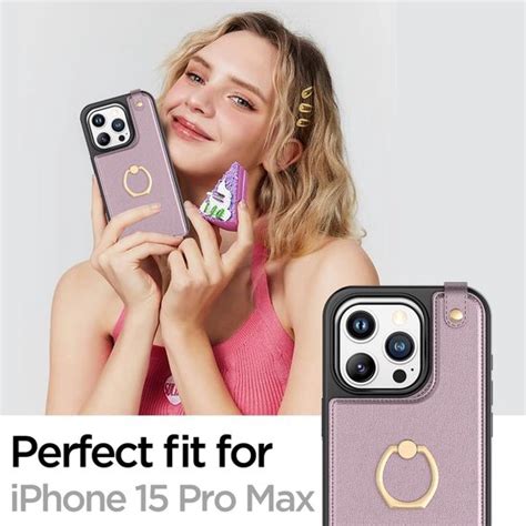 Geschikt Voor Apple Iphone 15 Pro Max Portemonnee Hoesje Leer Roze Bol