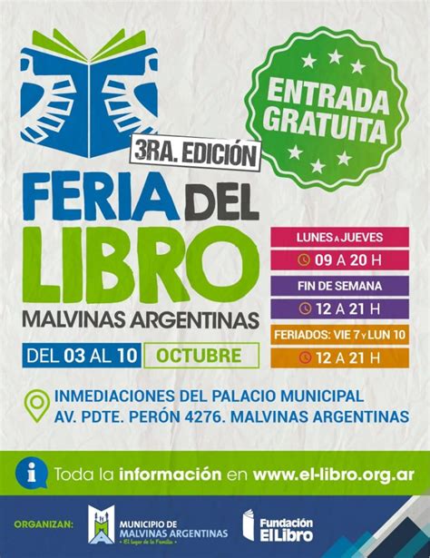 Malvinas Argentinas Se viene la 3ra edición de la Feria del Libro