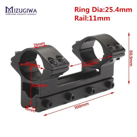 Mizugiwa Tactical Scope Mount 254 Mm 30mm Double Rings One Piece Higher Mount Dovetail Ring