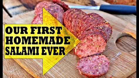 Our First Homemade Salami Ever Youtube