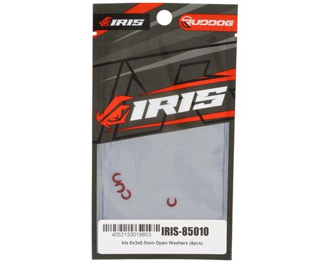 IRIS ONE 6x3x0 5mm Open Washers Red 4 IRIS 85010 AMain Hobbies