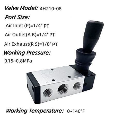 AOMAG Pneumatic 1 4 PT 5 Way 2 Postion Air Hand Lever Operated Valve