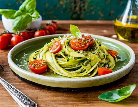 Gluten Free Zucchini Noodles With Pesto Recipe Artisan