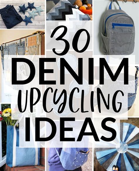 30 Denim Upcycling Ideas Using Old Jeans Blue Jeans Crafts Denim