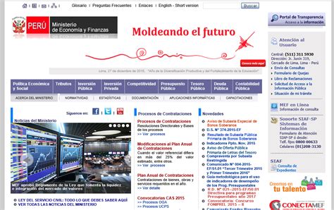 Portal Web Ultimo Informe Mediante Decreto Supremo Nº 397 2015 EF