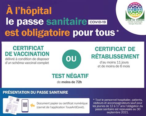 2021 PASS SANITAIRE web EPSM de Vendée Centre Hospitalier Georges