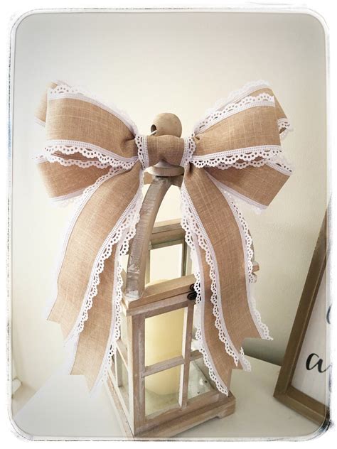 Farmhouse Bow For Lantern Beige Bow Wedding Bow Rustic Etsy