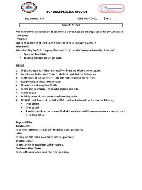 Bop Drill Comments 2 Download Free Pdf Drilling Rig Civil Engineering