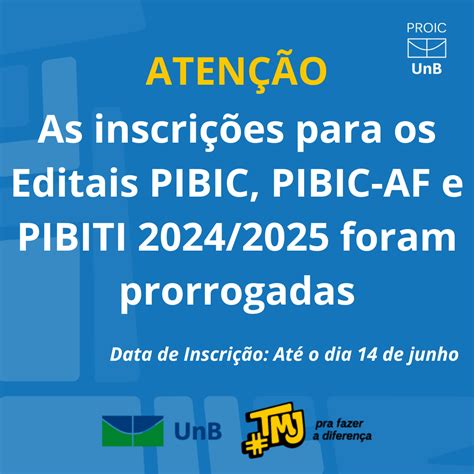 ProIC Programa de Iniciação Científica Novos Editais PIBIC PIBIC