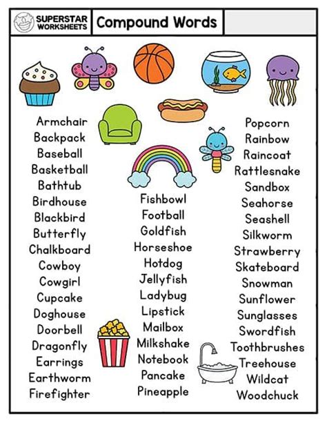 List Of Compound Words For Second Grade