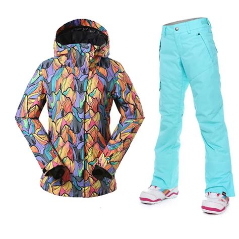 Warm Women Ski Suits Women Winter Outdoor Ski Wear Waterproof