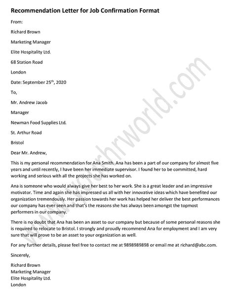 Recommendation Letter For Seaman Employment Savormoms