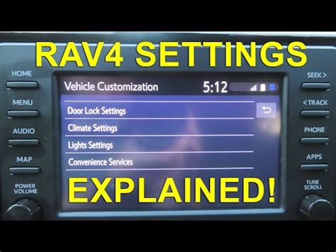 Toyota Rav Vehicle Settings Explained Detailed Review