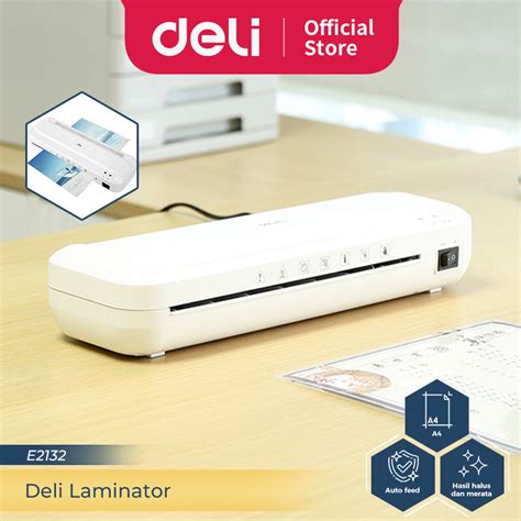 Jual Deli Laminator Mesin Laminating A4 F4 70 100 MIC Laminasi Hot Panas Dokumen Cepat Praktis
