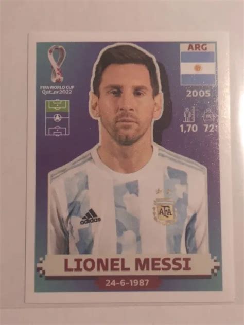 AUTOCOLLANT LIONEL MESSI Panini Coupe Du Monde De La FIFA Qatar 2022