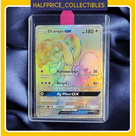 Pokemon Tcg Drampa Gx Rainbow Rare Guardians Rising Collectors Card