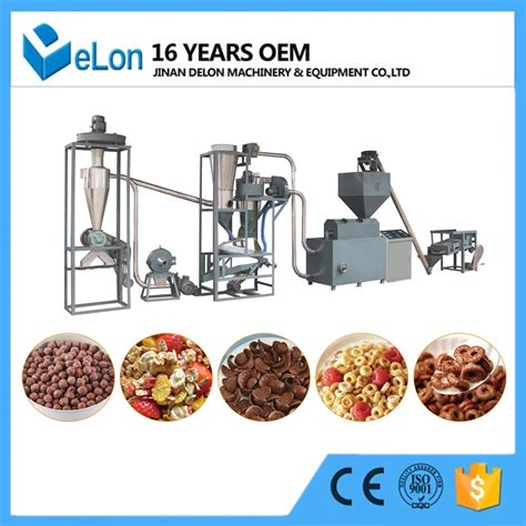 Corn Flakes Machine Oatmeal Grains Bakery Equipment China Twin Screw