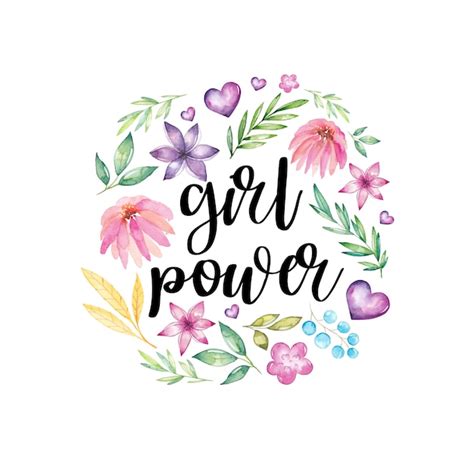 Premium Vector Girl Power Hand Drawn Illustration Feminism Quote