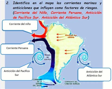 Identifica En El Mapa Las Corrientes Marinas Y Anticiclones Que