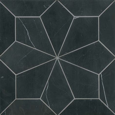 Blomma Honed Marble Mosaic Tile In Nero Bedrosians Tile Stone