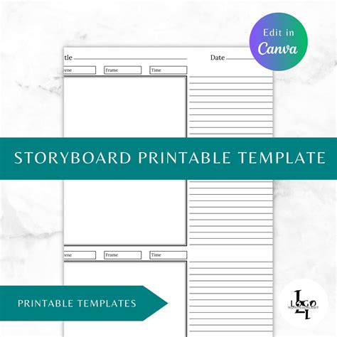 Storyboard Printable Template Collage Template Photoshop Template