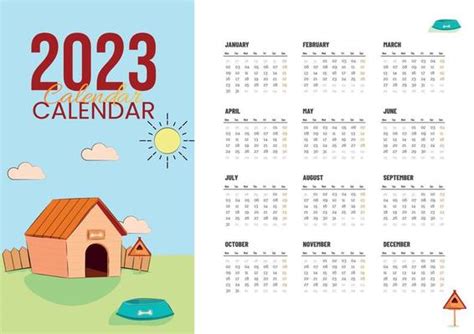 Cute Calendar 2023 Vector Art Icons And Graphics For Free Download