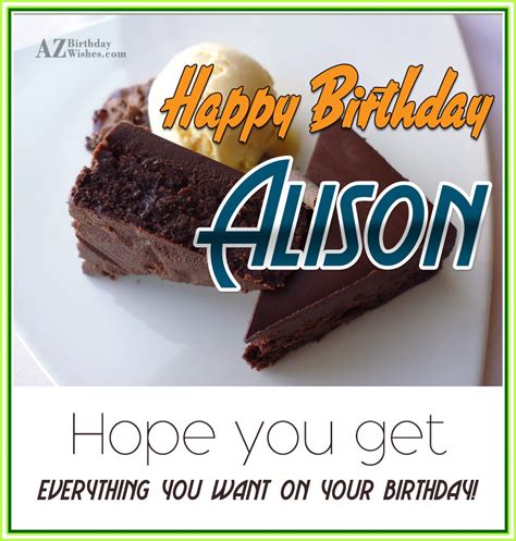 Happy Birthday Alison