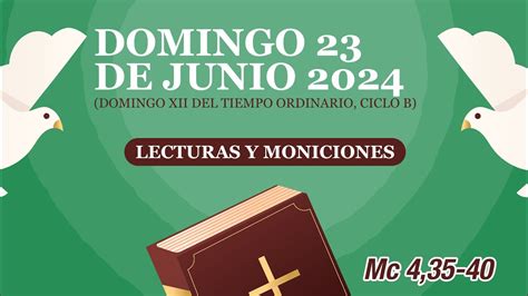 Lecturas Y Moniciones Domingo 23 De Junio 2024 XII Domingo Del Tiempo