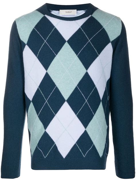 Pringle Of Scotland Argyle Intarsia Crew Neck Sweater Farfetch Mens