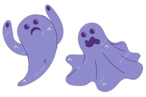 Premium Vector Ghosts A Small Halloween Set Of Two Cute And Funny Ghosts