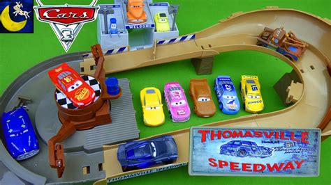 Disney Cars 3 Toys Thomasville Racing Speedway Doc Hudson Race Track Playset Lightning Mcqueen