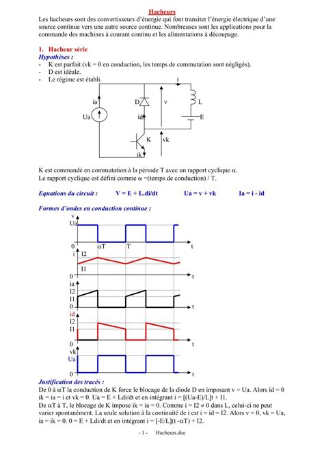 Hacheurs Les hacheurs sont des convertisseurs d énergie qui font