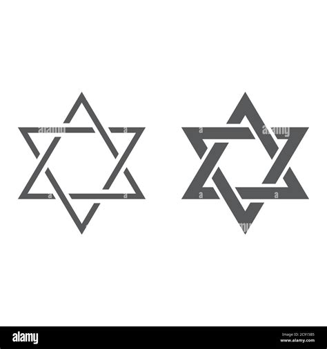 Star Of David Line And Glyph Icon Israel And Jewish Hexagram Sign Vector Graphics A Linear