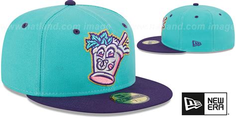 Louisville Bats Theme Night Teal Purple Fitted Hat