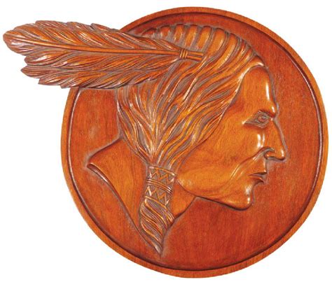 Chief Pontiac Hand Carved Wood Plaque