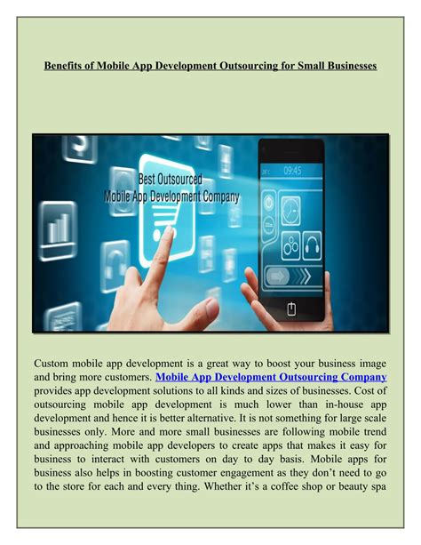 Ppt Benefits Of Mobile App Development Outsourcing For Small