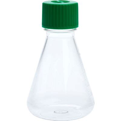 CELLTREAT 250mL Erlenmeyer Flask Vent Cap Plain Bottom PETG Sterile