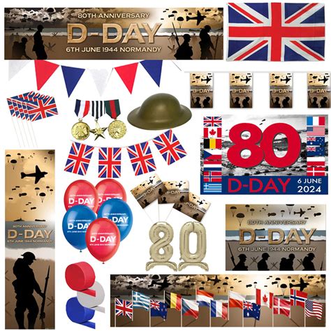 Large D Day 80th Anniversary Decoration And Accessory Pack Party Packs