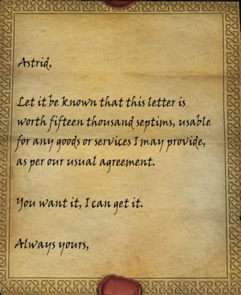 Letter of Credit (Skyrim) | Elder Scrolls | Fandom