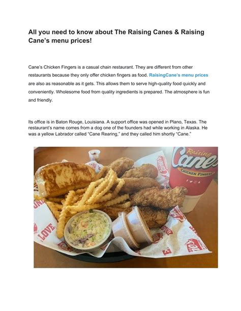 All you need to know about The Raising Canes & Raising Cane’s menu prices