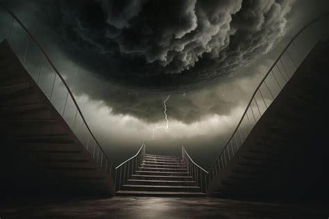 premium photo tornado viewed   interior   storm shelter