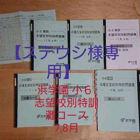 グレイ系爆売り！浜学園 小6 日曜志望校別特訓 灘コース 78月