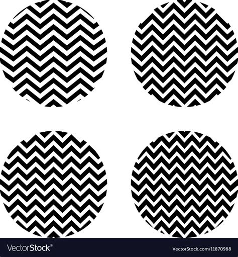 Set Circles With Zigzag Pattern Royalty Free Vector Image