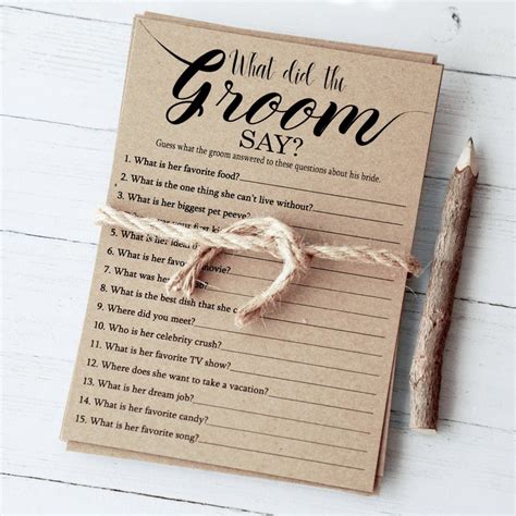 What Did The Groom Say About His Bride Game Printable Etsy