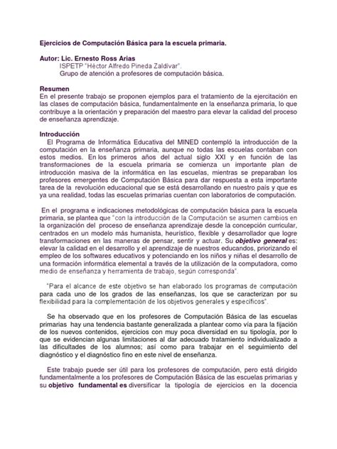 Ejercicios de Computación Básica | PDF | Educación primaria | Point and ... 