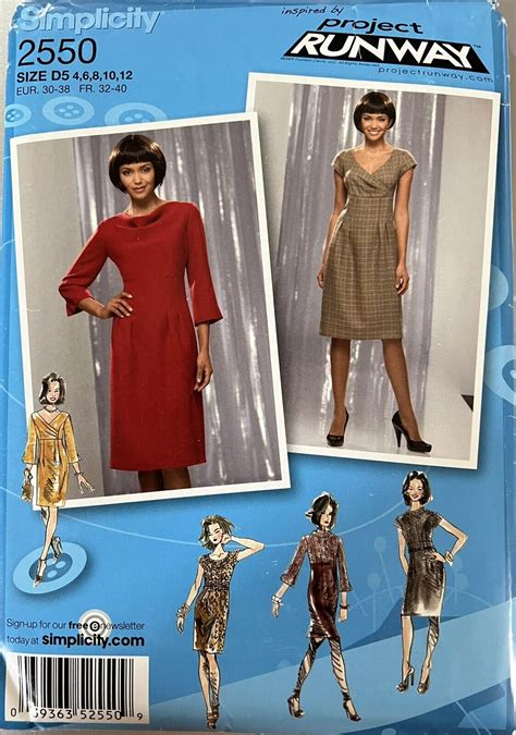 Simplicity Project Runway Pattern 2550 Msses Dress W Variations Sz 4