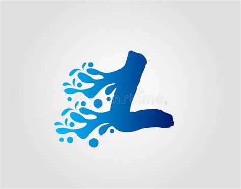 Letter L With Splash Water Logo Template Vector Stock Vector